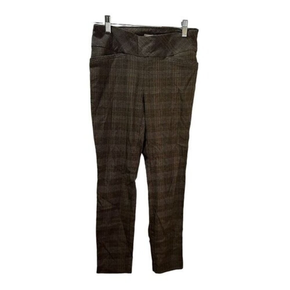 Van Heusen Stretch Slim Fit Ankle‎ Plaid Pull-on Pant Size 2
